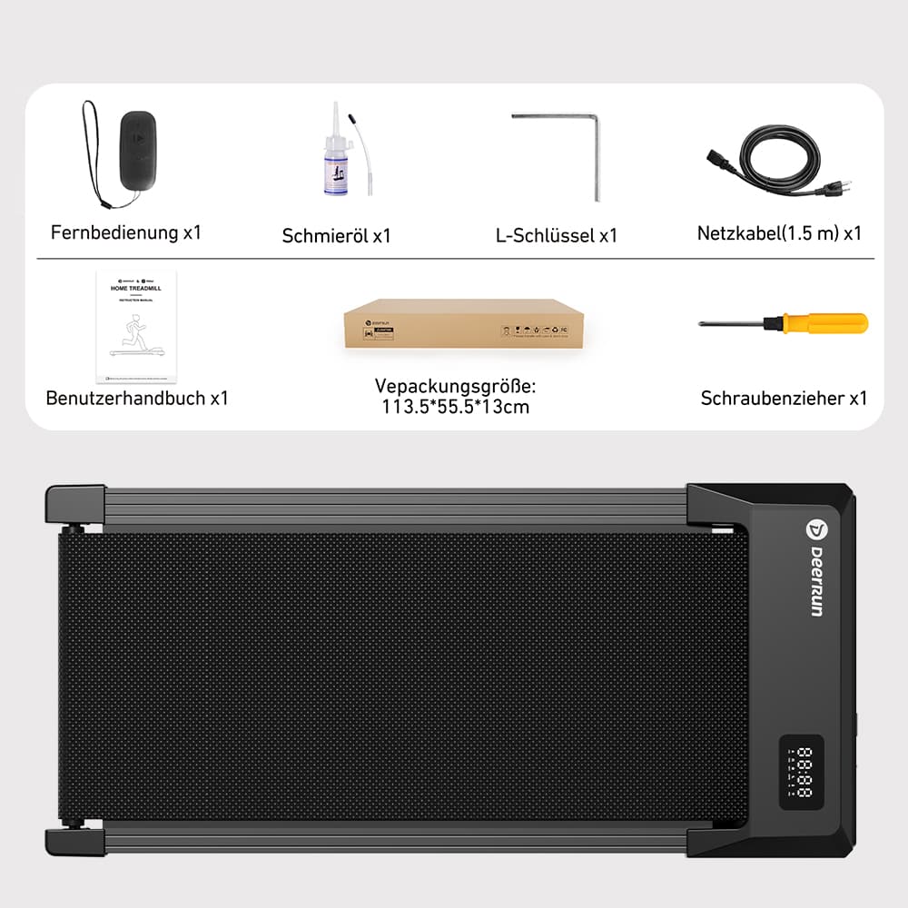 DeerRun Q1 2026 NEU Smartes Walking-Pad Schwarz