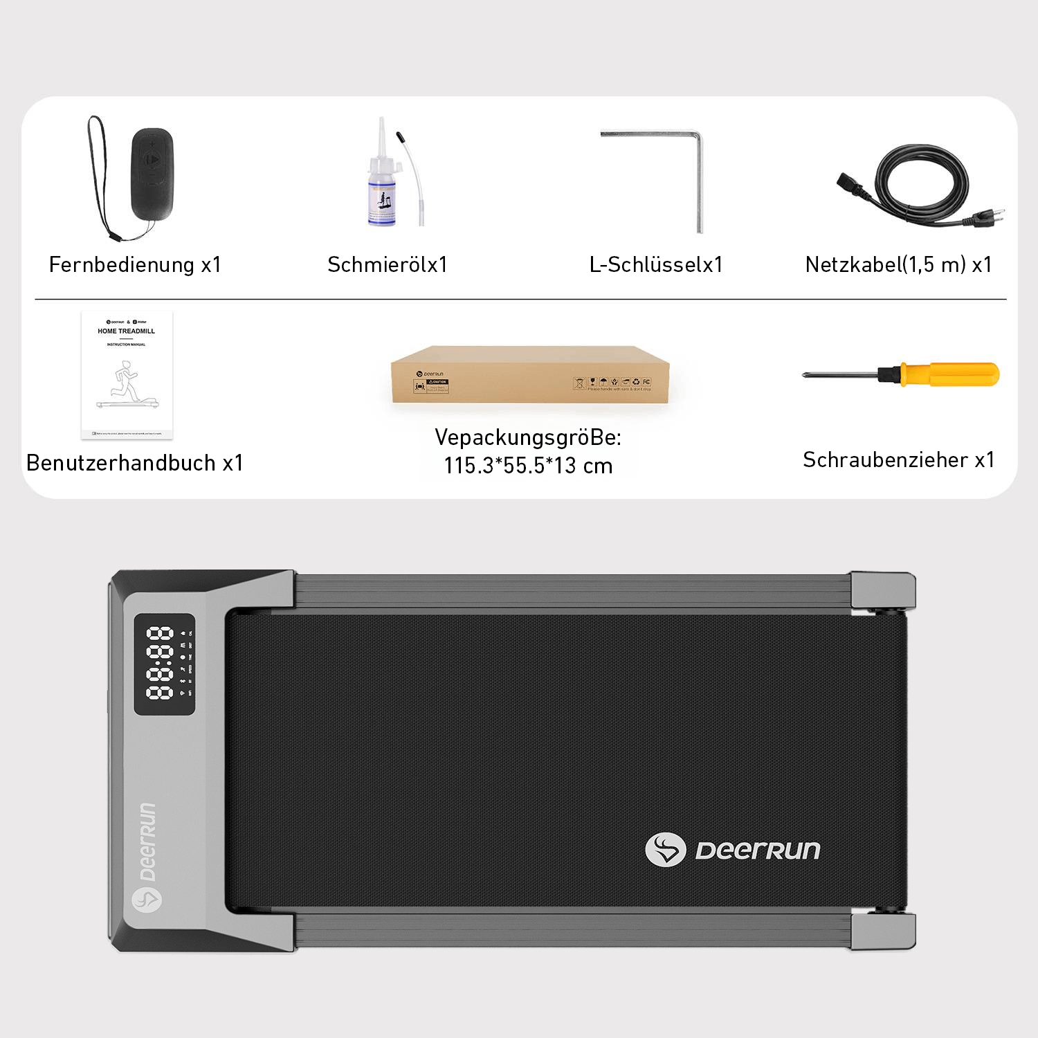 DeerRun Q1 Mini Smart Walk Laufband #Farbe_Grau