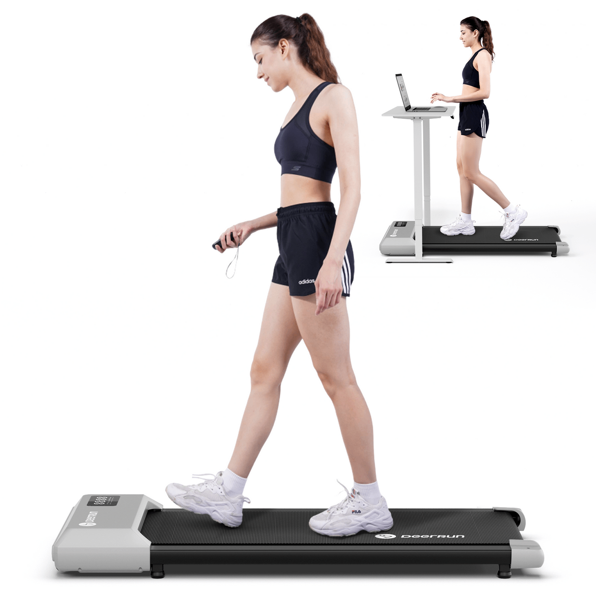 DeerRun Q1 Mini Smart Walk Laufband #Farbe_Grau