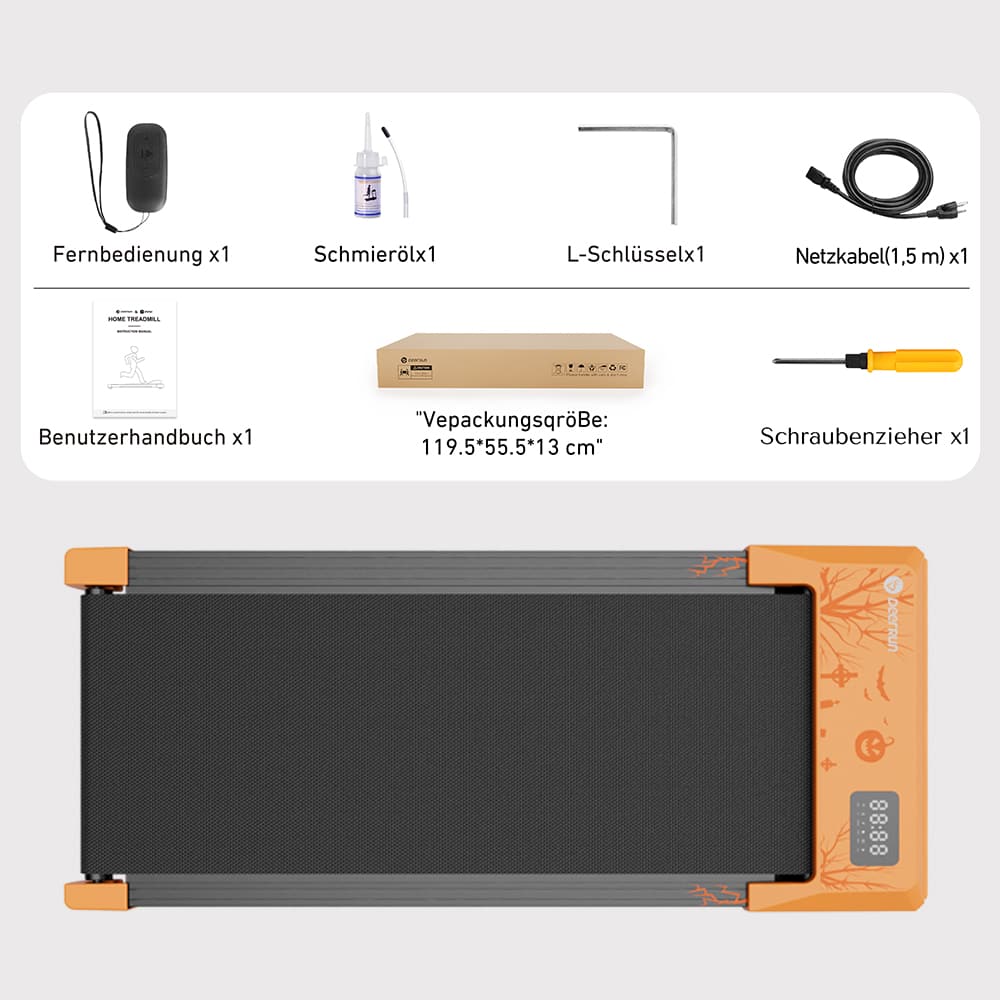 DeerRun Q1 Mini Smart Walk Laufband #Farbe_Vitalität Orange