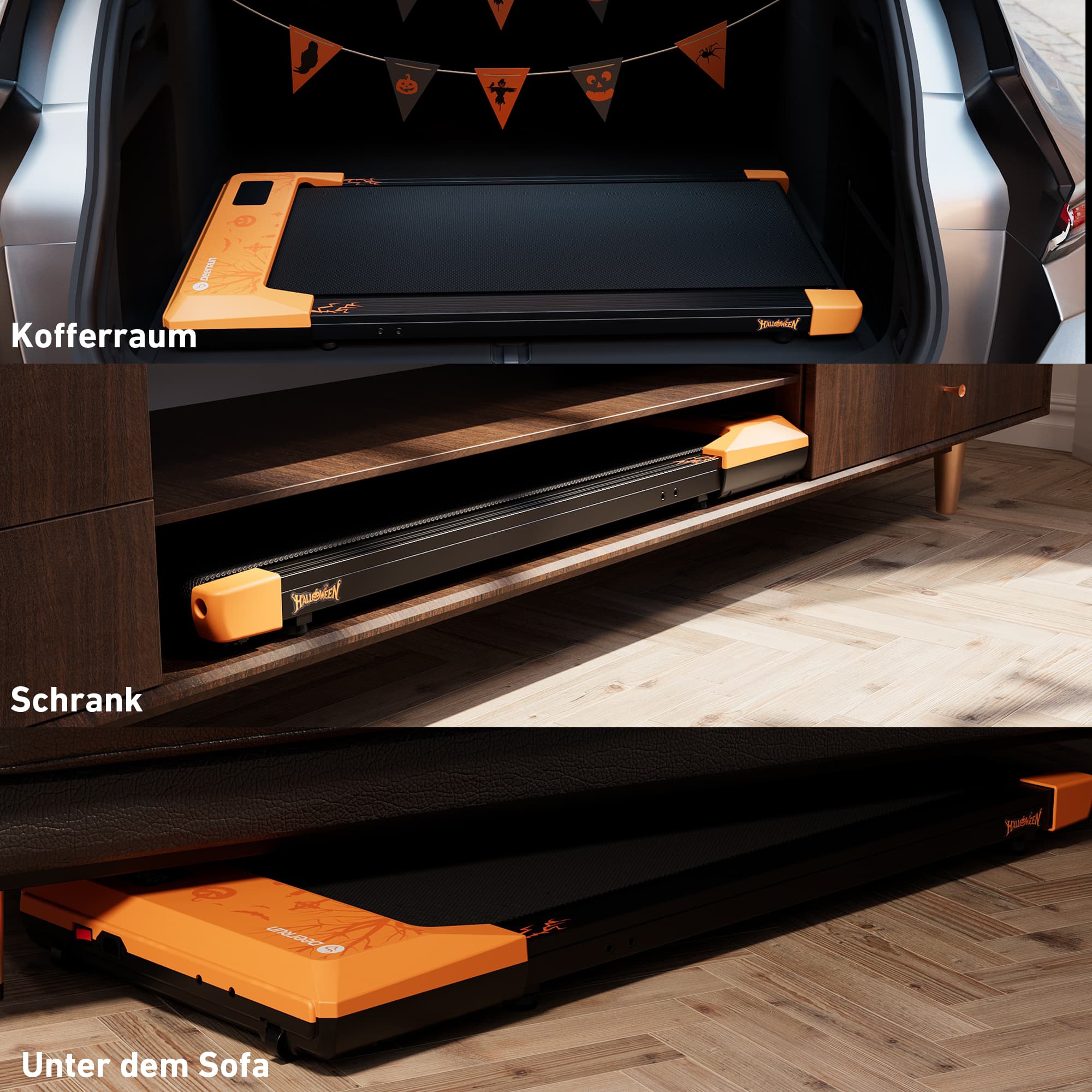 DeerRun Q1 Mini Smart Walk Laufband #Farbe_Vitalität Orange