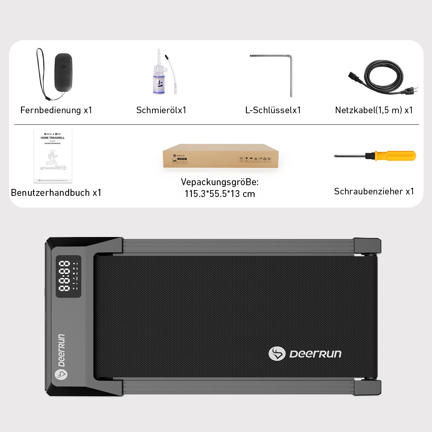 DeerRun Q1 Mini Smart Walk Laufband  #Farbe_Schwarz