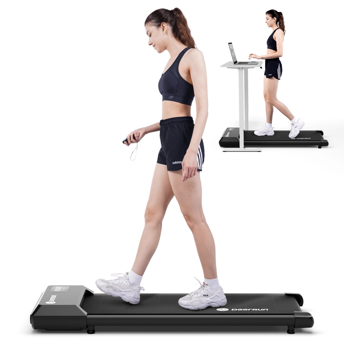 DeerRun Q1 Mini Smart Walk Laufband #Farbe_Schwarz