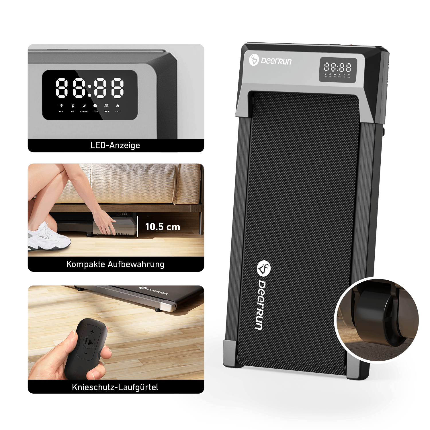 DeerRun Q1 Plus Smart Walk Laufband #Farbe_Grau