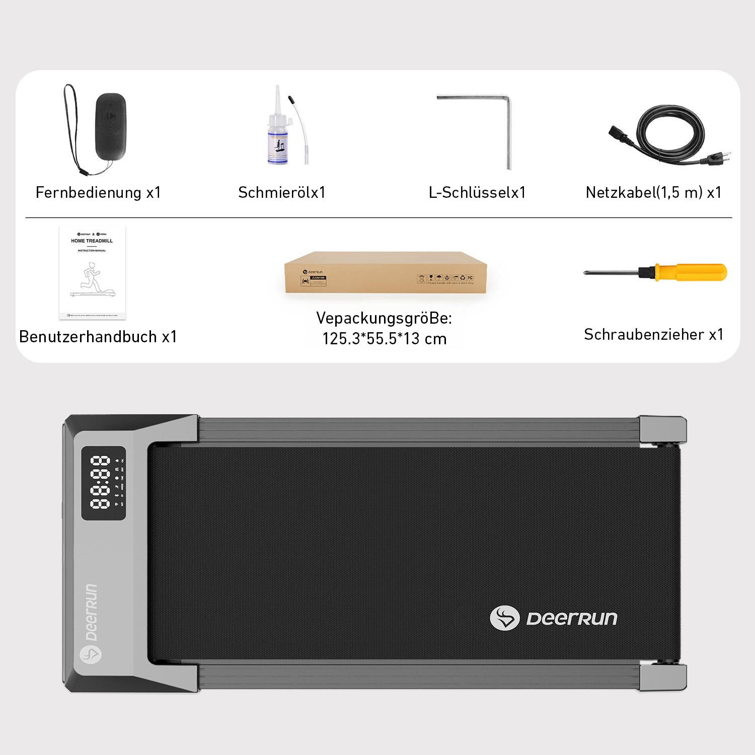 DeerRun Q1 Plus Smart Walk Laufband #Farbe_Grau