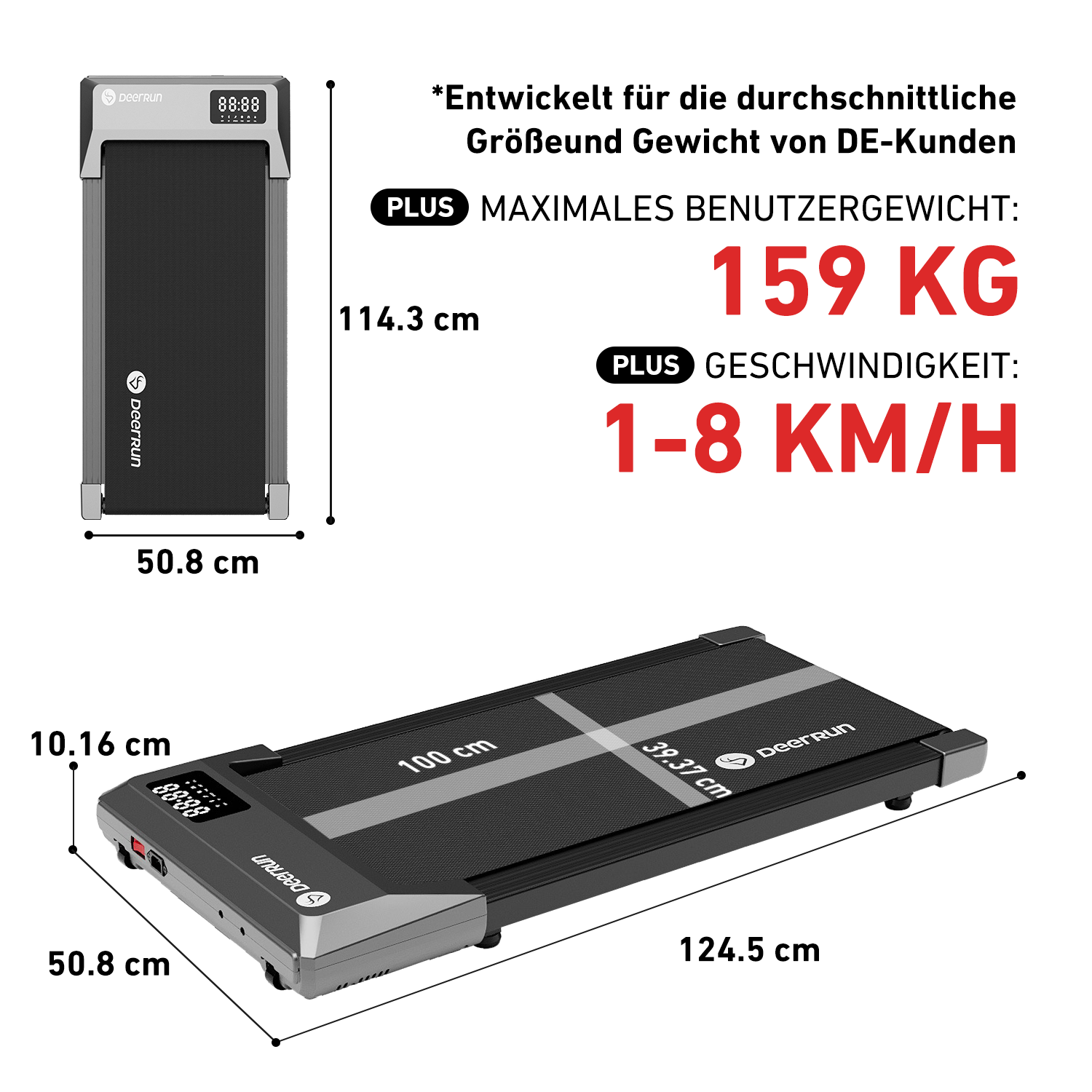 DeerRun Q1 Plus Smart Walk Laufband #Farbe_Grau
