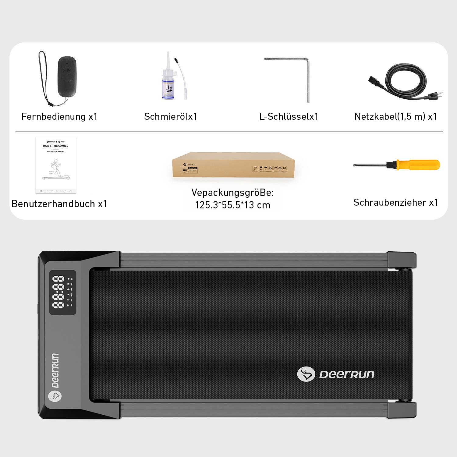 DeerRun Q1 Plus Smart Walk Laufband #Farbe_Schwarz
