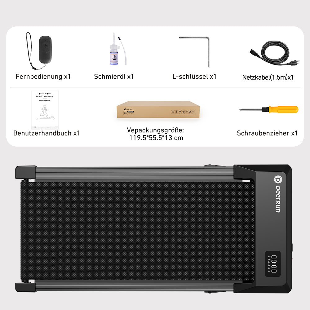 DeerRun Q2 Urban Walking Pad mit Steigung & Fernbedienung #Farbe_Schwarz