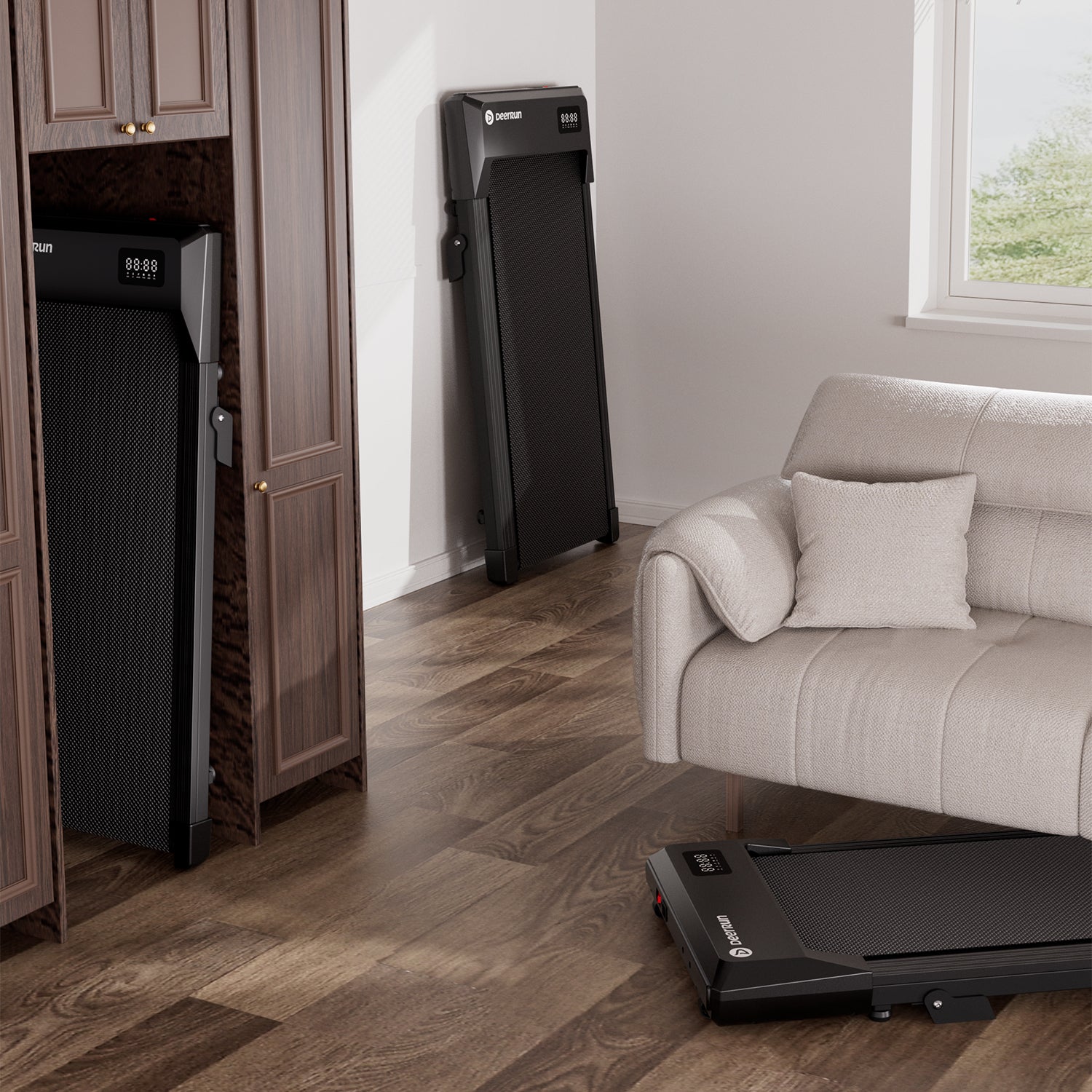 DeerRun Q2 Urban Walking Pad mit Steigung & Fernbedienung #Farbe_Schwarz