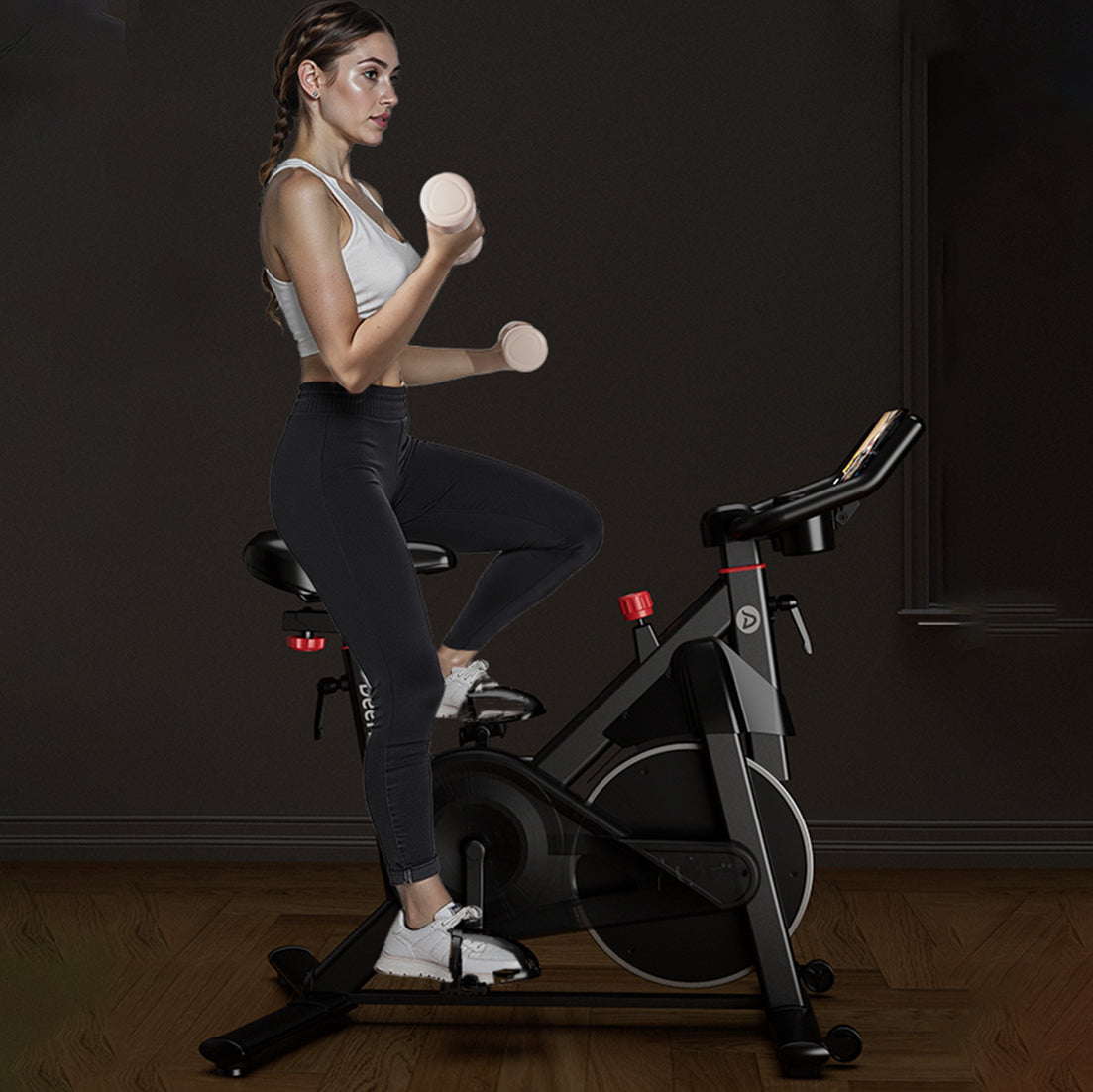 heimtrainer fahrrad mit bildschirm DeerRun S500 Pro Heimtrainer Fahrrad mit 32 magnetischen Widerstandsst