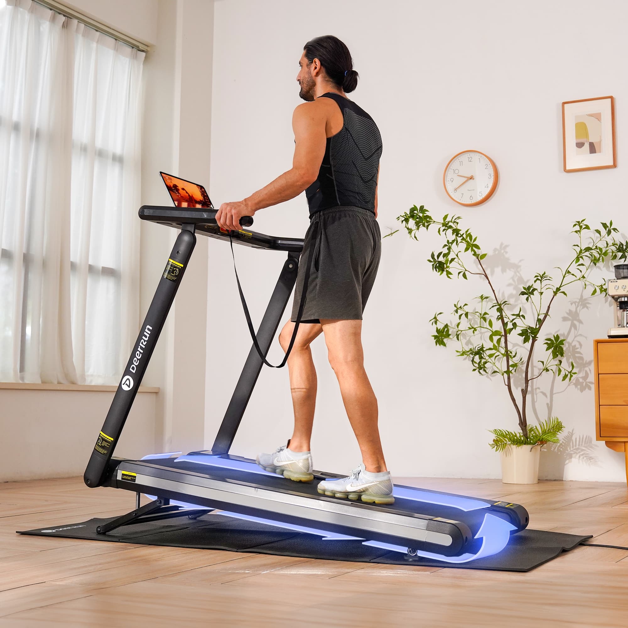 DeerRun X20 Smart Profi-Laufband - 15 % Steigung, bis 18 km/h, große Lauffläche
