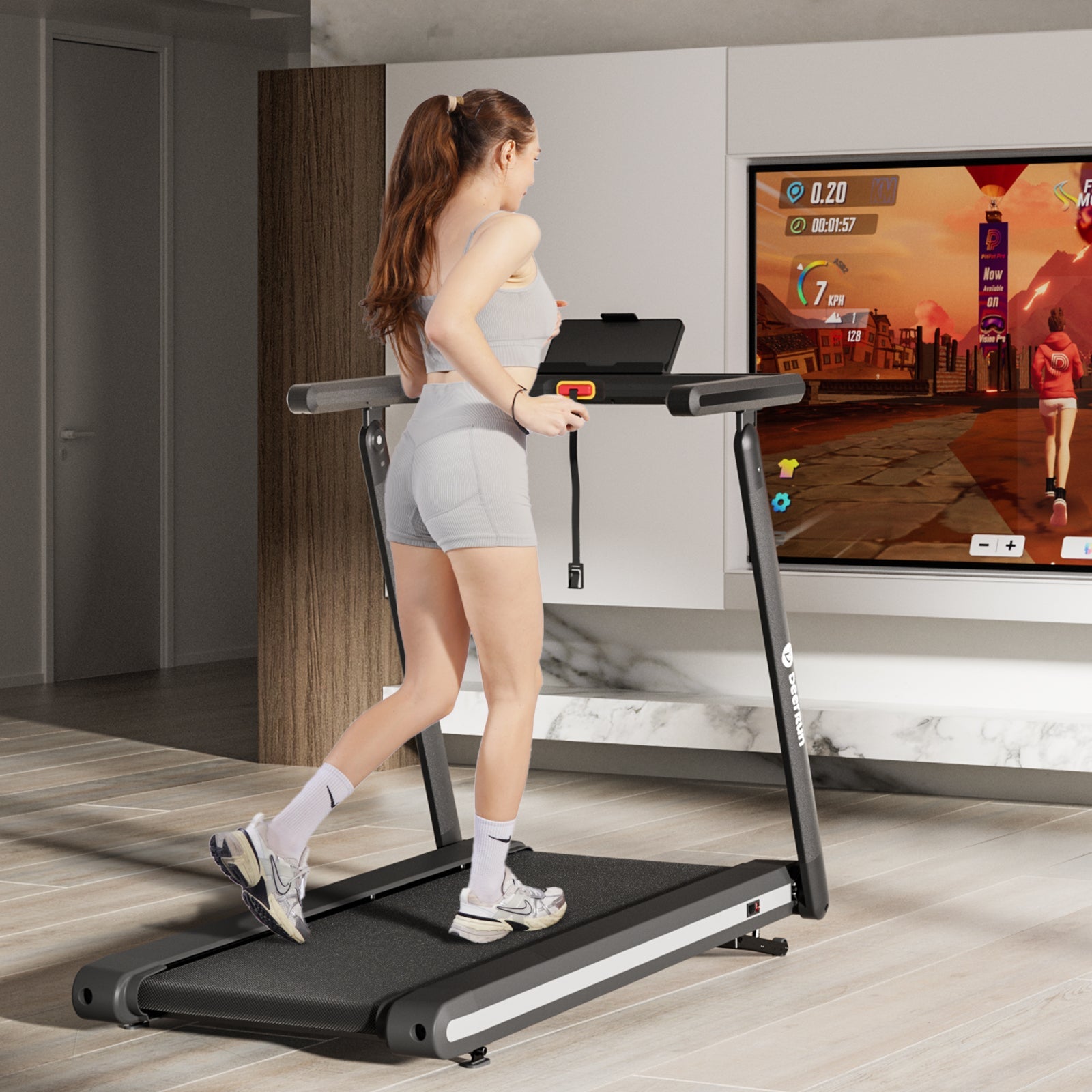 DeerRun X20 Smart Profi-Laufband - 15 % Steigung, bis 18 km/h, große Lauffläche