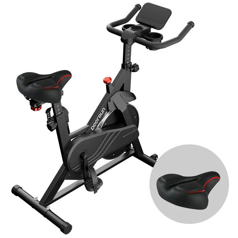 DeerRun S500 Schwarze Indoor-Smart-Bike mit einstellbarem magnetischem Widerstand und leisem Riemen und PitPat App