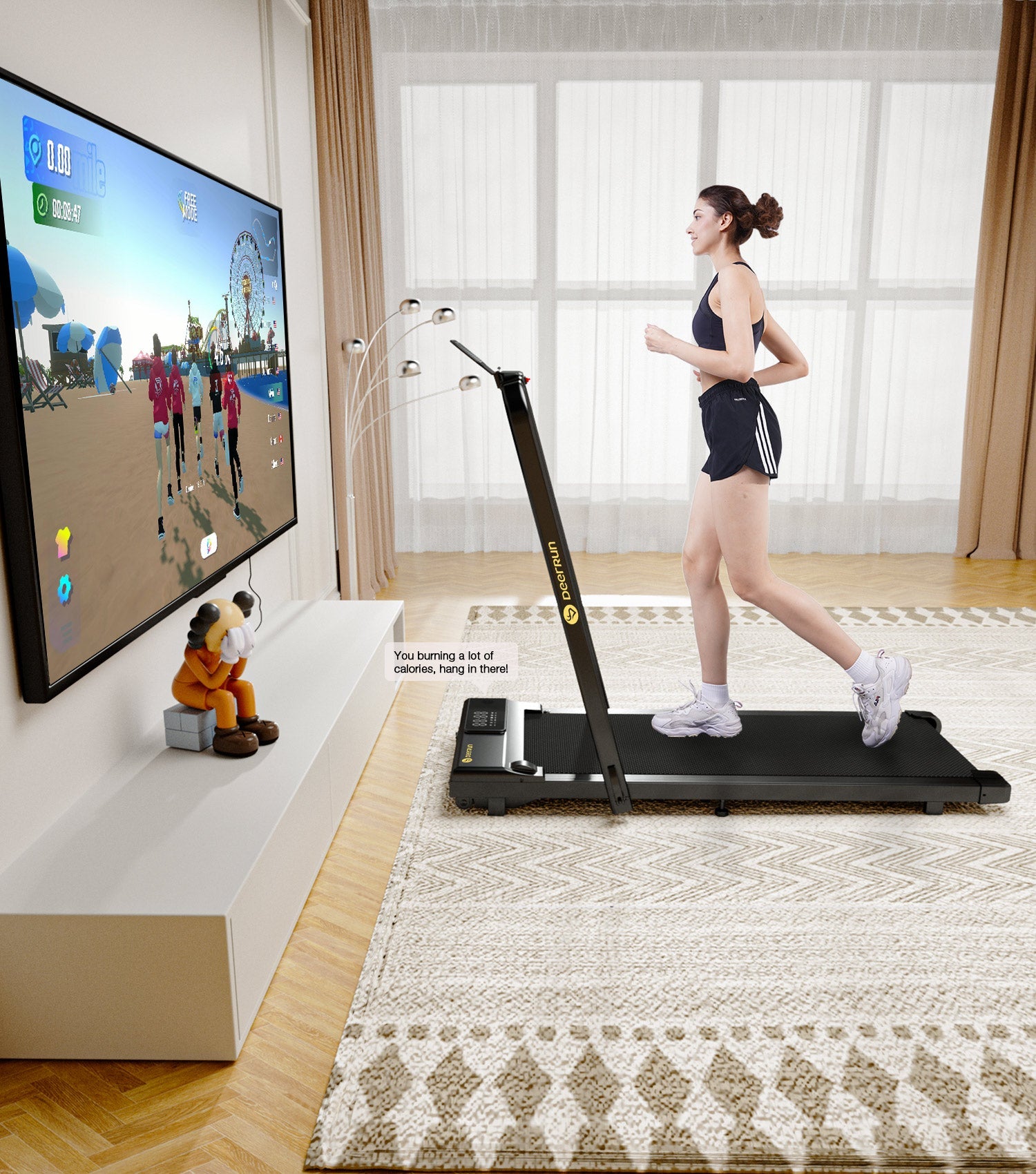 DeerRun A5 Smart 2 in 1 Folding Treadmill with Built-in Speakers