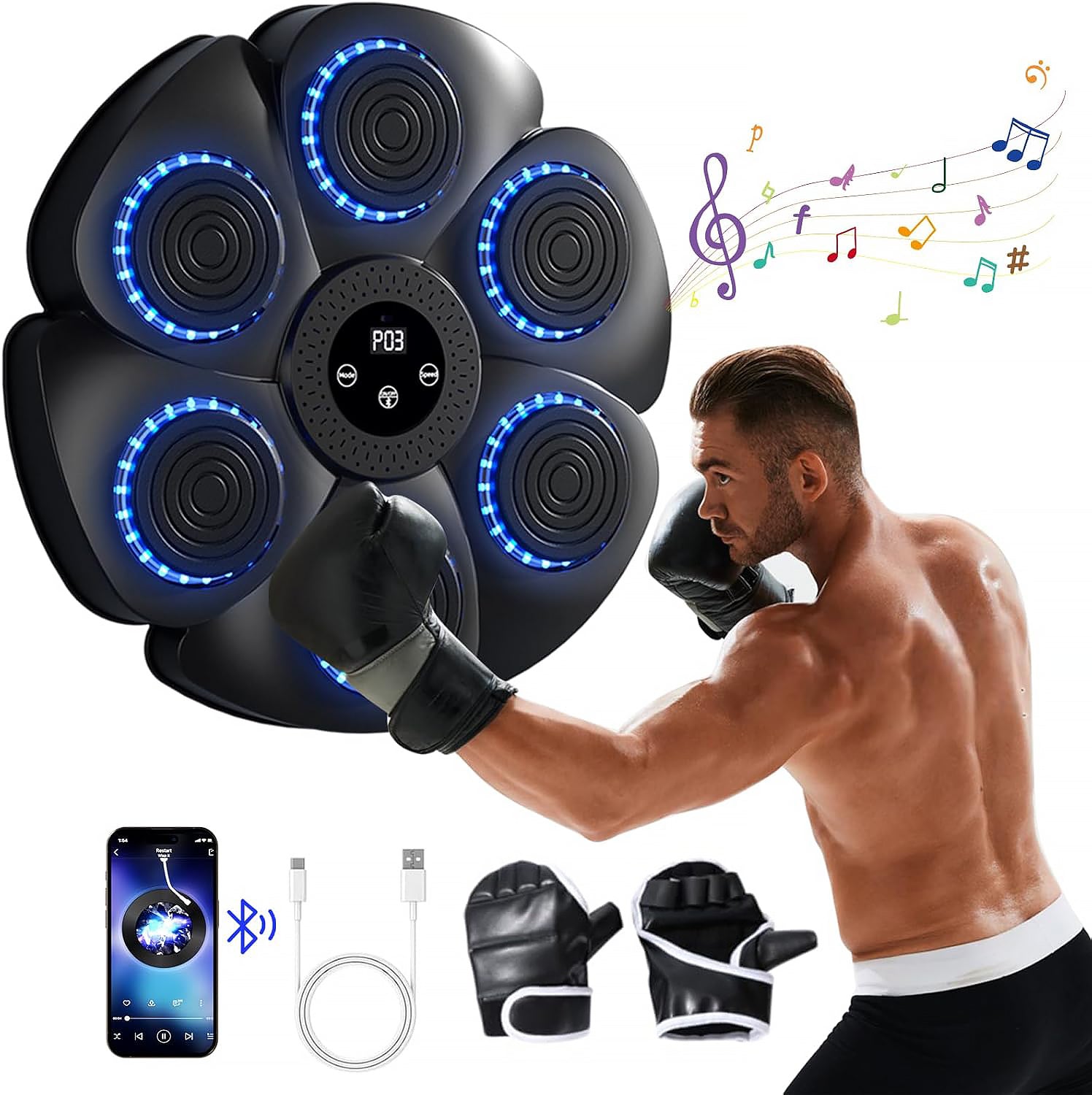 DeerRun® Smart Music Boxing Machine (Gloves and charging cable included)