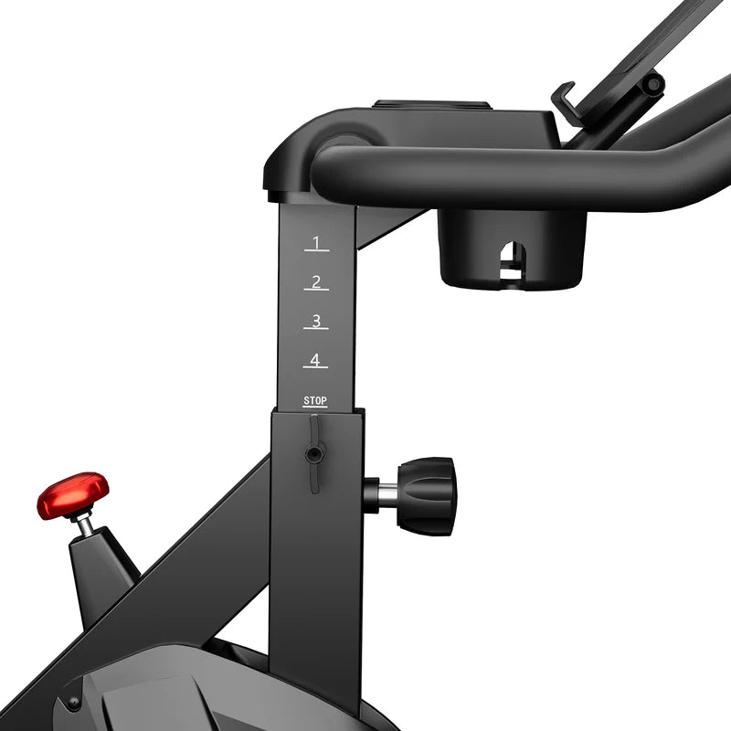 DeerRun S500 Schwarze Indoor-Smart-Bike mit einstellbarem magnetischem Widerstand und leisem Riemen und PitPat App